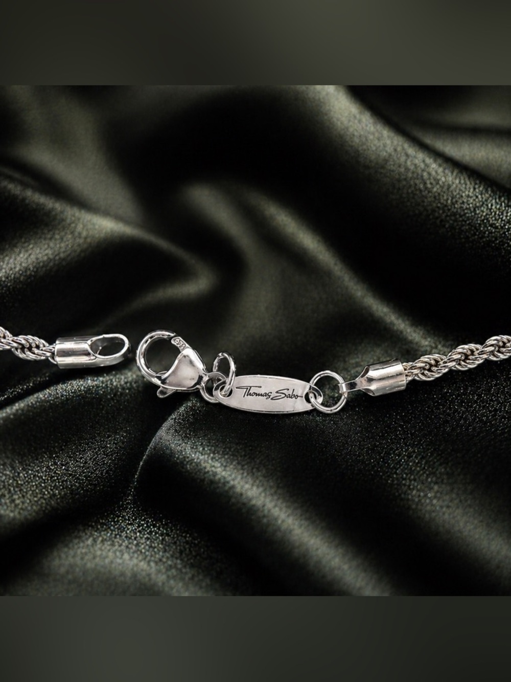 Thomas Sabo Tree of Life Necklace 925 Sterling Silver Green Stone 45cm / 18“ - Picture 3 of 8